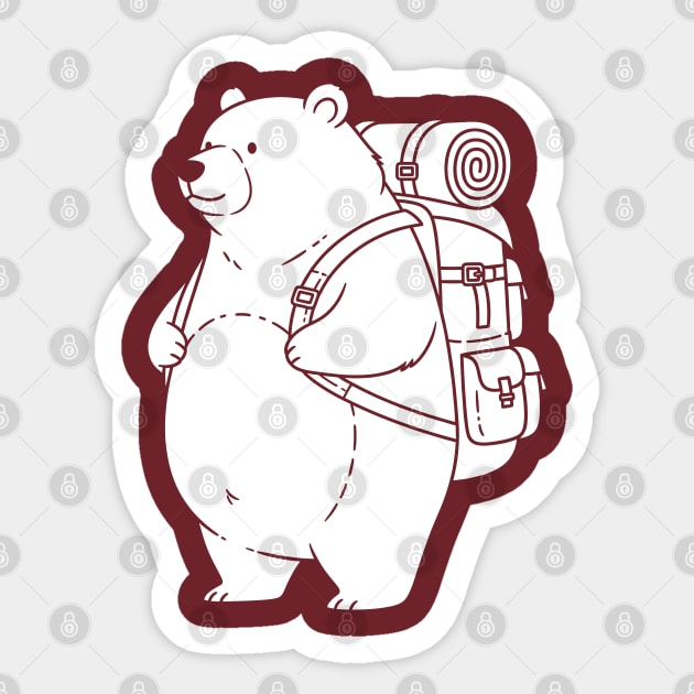 Adventurous Polar Bear Explorer Sticker by enrynz